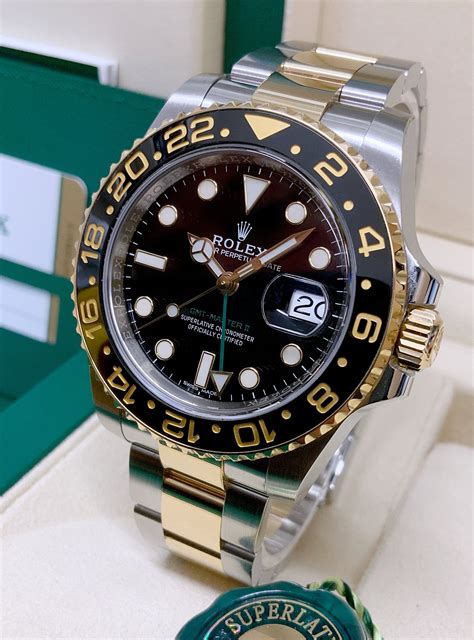 rolex nero e oro gmt|rolex gmt master ii 18 ct.